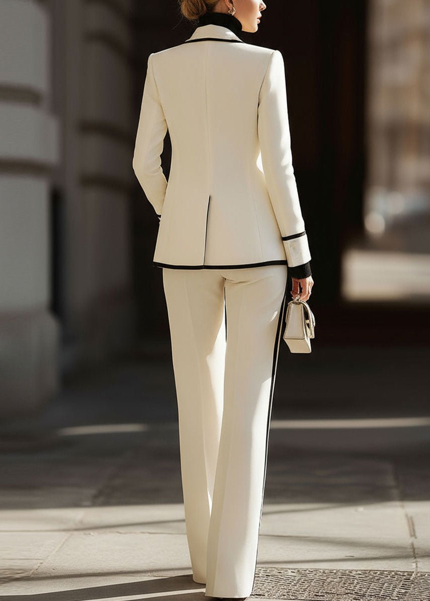 Women's Wide-Leg Trouser Double-Breasted Blazer Suit Set