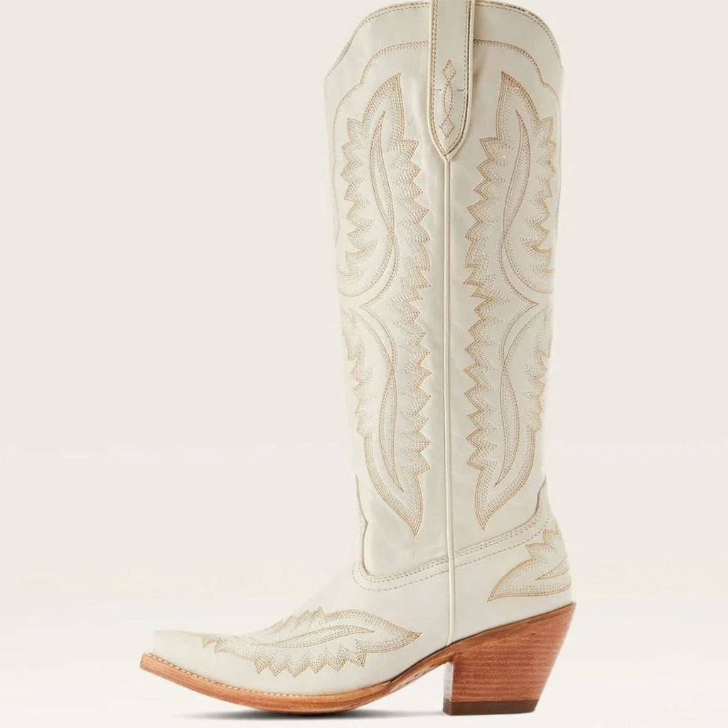 Women's Stitched Western Knee-High Boots with Stacked Heel