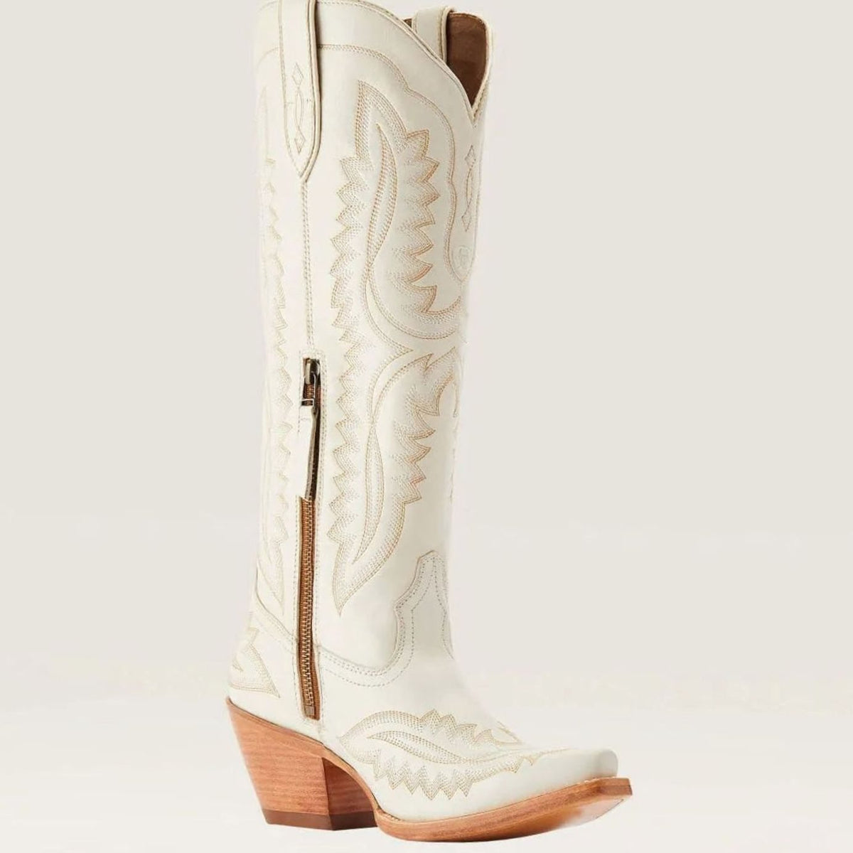 Women's Stitched Western Knee-High Boots with Stacked Heel