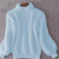 Women's Fuzzy Angora Turtleneck Loose Knit Sweater