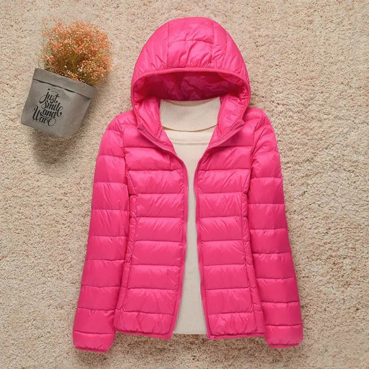 Women's Lightweight Hooded Quilted Jacket Packable Puffer
