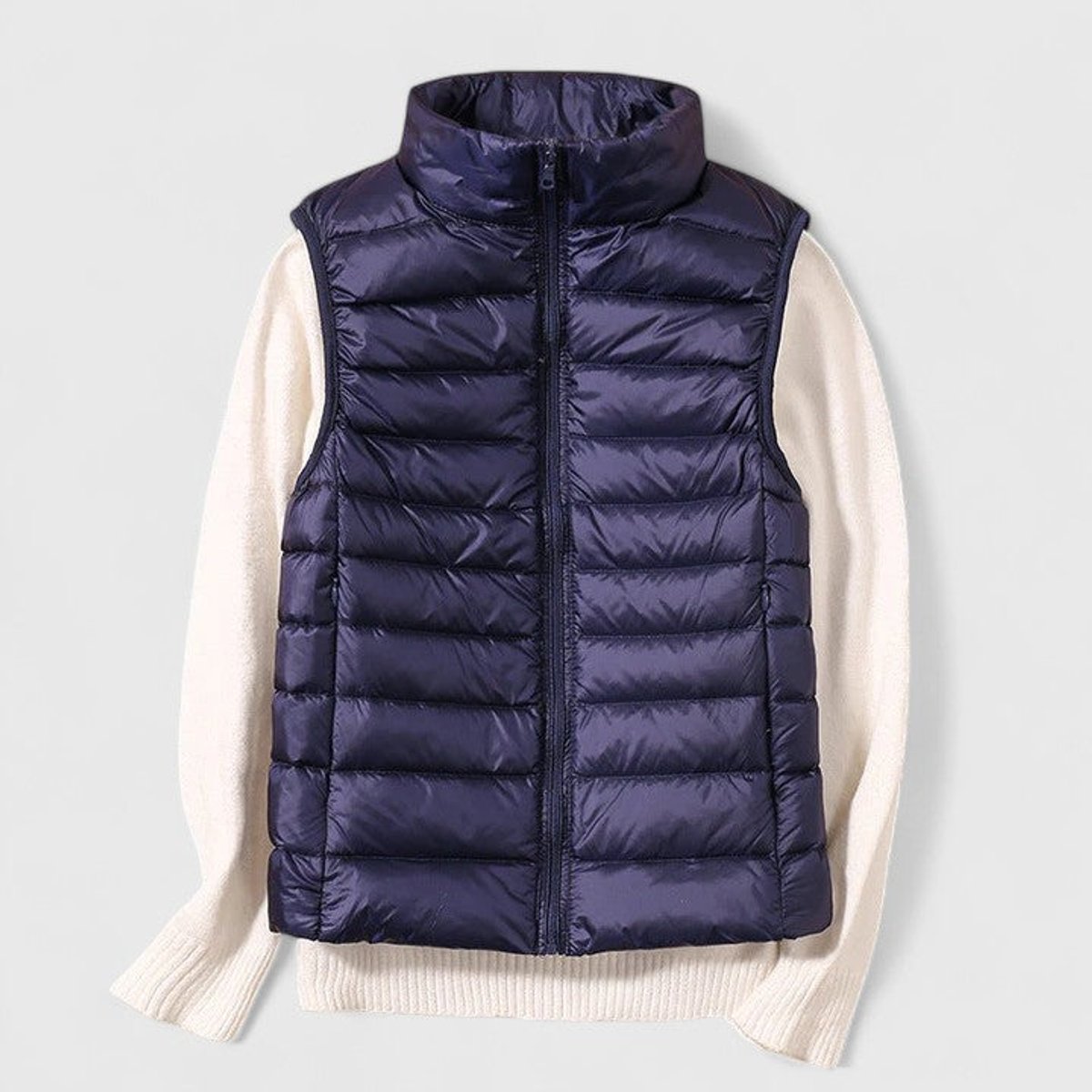 Women's Lightweight Quilted Sleeveless Puffer Vest Zip-Up