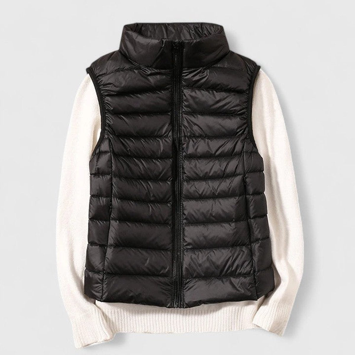 Women's Lightweight Quilted Sleeveless Puffer Vest Zip-Up