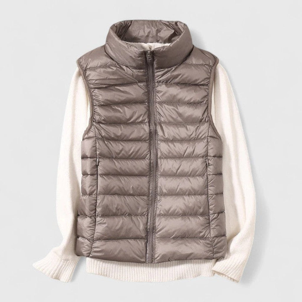 Women's Lightweight Quilted Sleeveless Puffer Vest Zip-Up