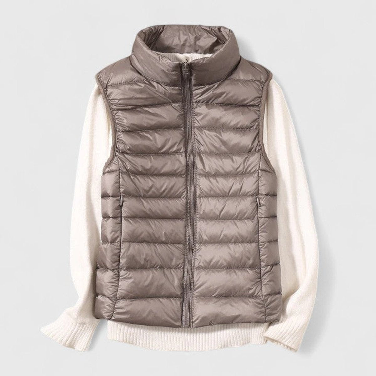 Women's Lightweight Quilted Sleeveless Puffer Vest Zip-Up