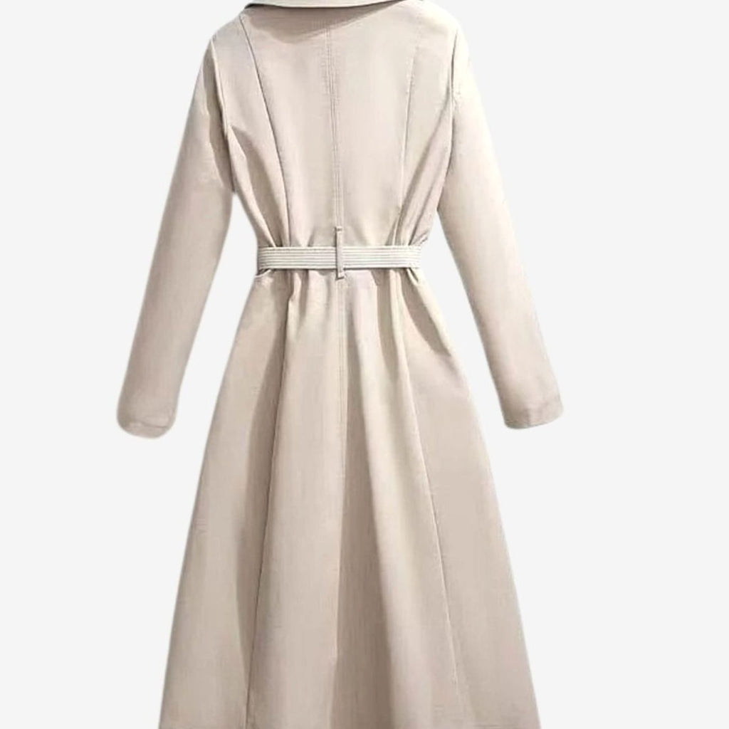 Women's Tie-Waist Longline Trench Coat