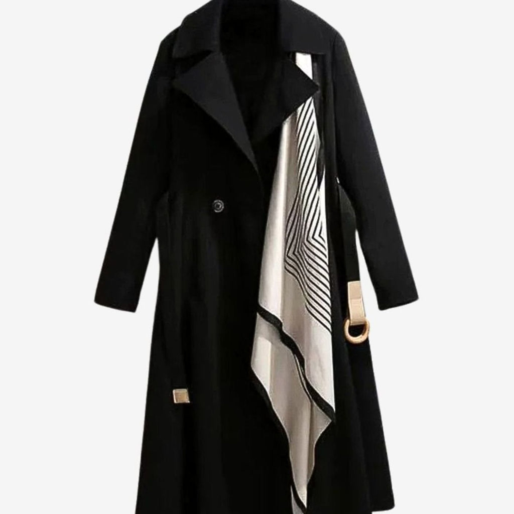 Women's Tie-Waist Longline Trench Coat