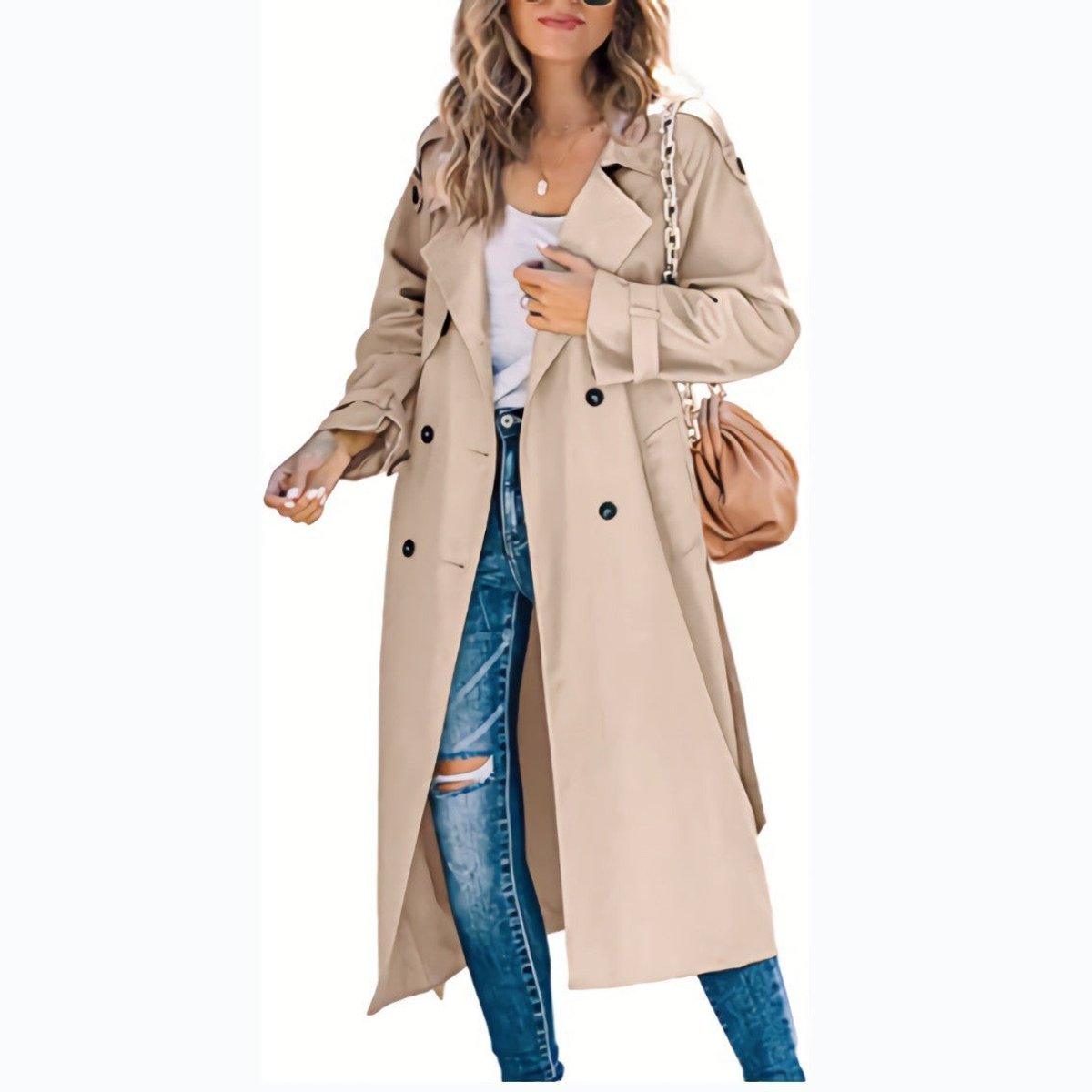 Women's Oversized Belted Longline Trench Coat