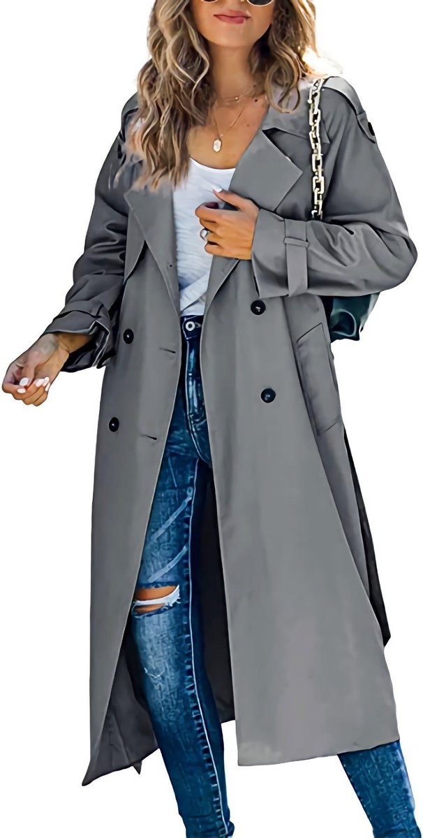 Women's Oversized Belted Longline Trench Coat