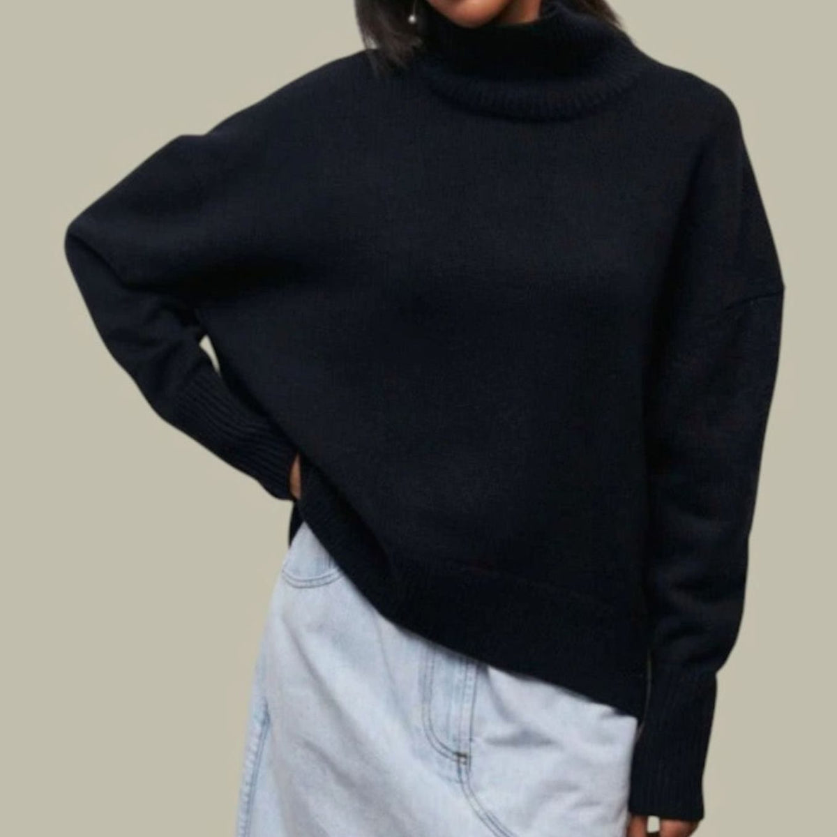 Women's Oversized Loose Fit Turtlenecks Cosy Knit Sweater
