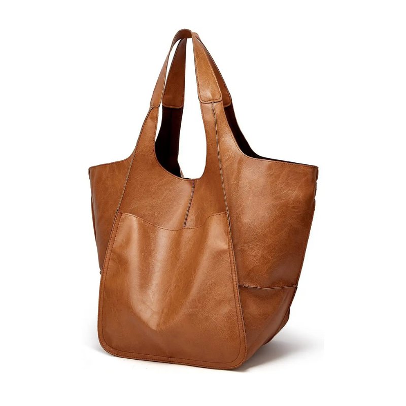 Women's Oversized Vegan Leather Magnetic Closure Tote Bag