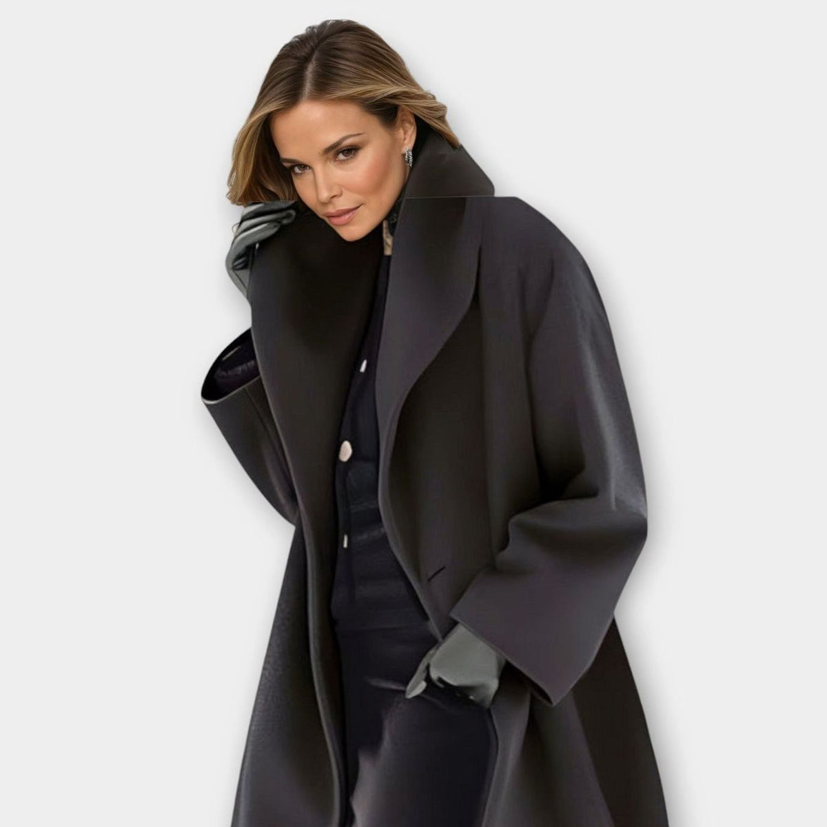 Women's Oversized Wide-Collar Longline Winter Coat