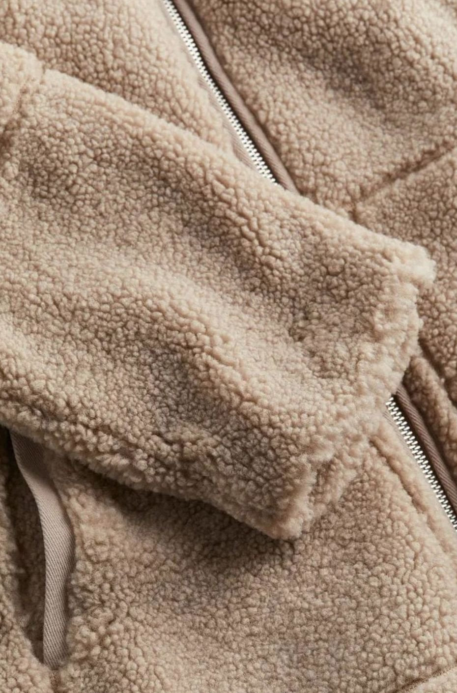 Women's Plush Funnel Neck Teddy Jacket With Full Zip