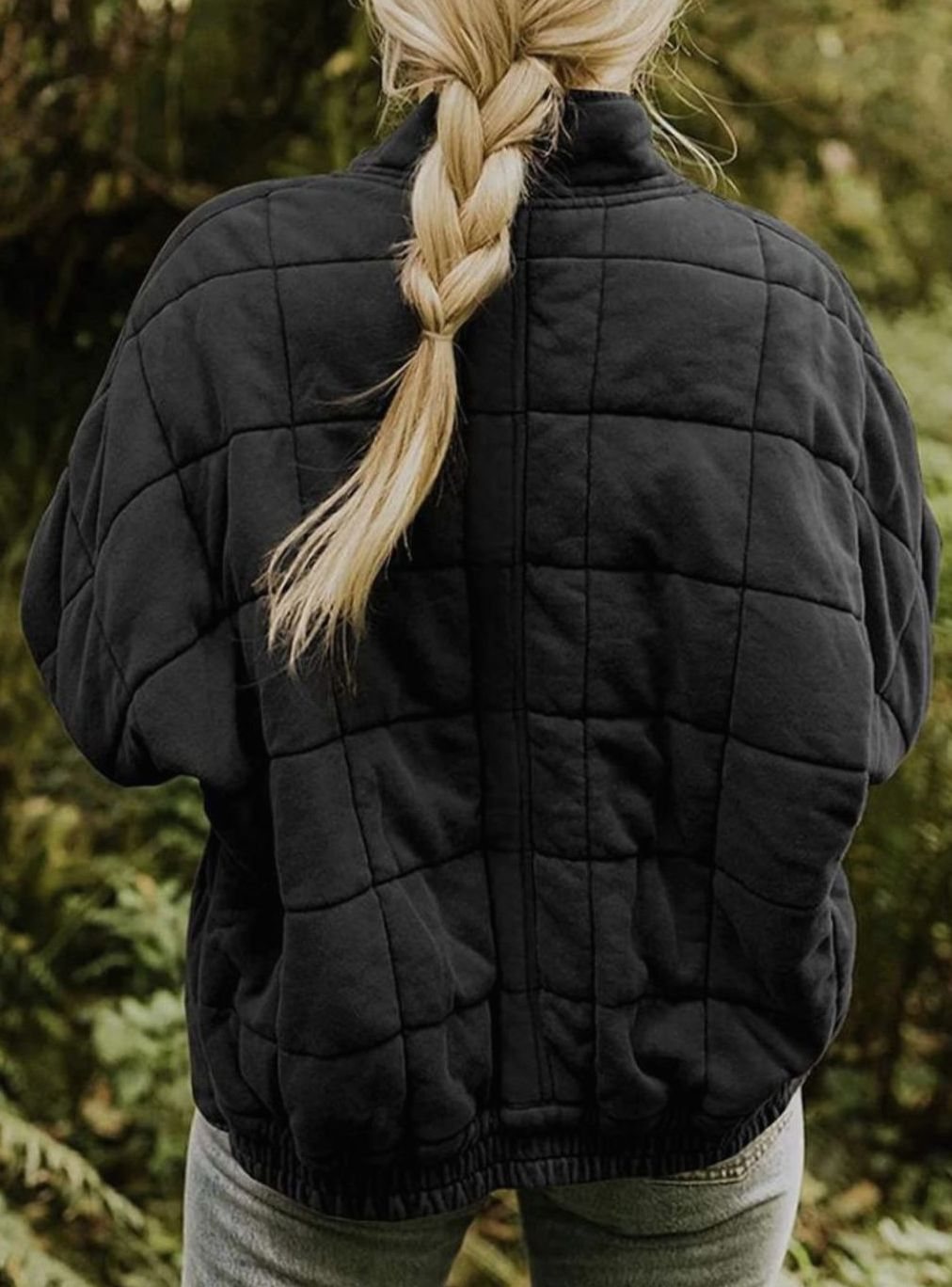 Women's Fitted Diamond-Stitch Quilted Jacket