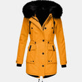 Women's Thick Faux Fur Hooded Drawstring Parka Coat