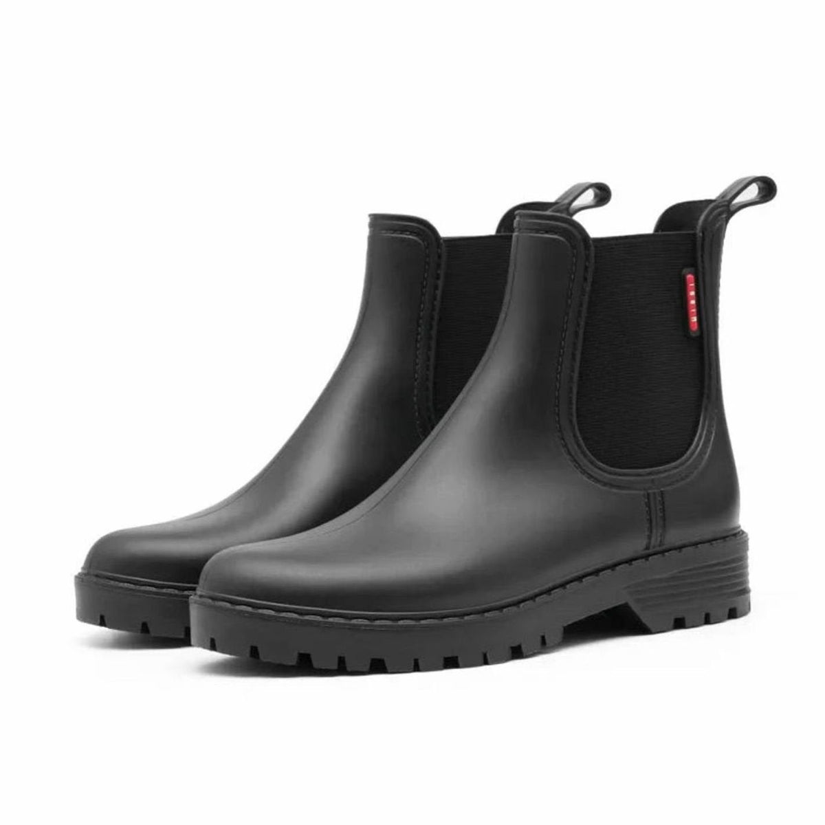 Women's Cold-Weather Waterproof Pull-On Ankle Wellies - Black