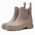 Women's Treaded Waterproof Chelsea Wellies - Brown