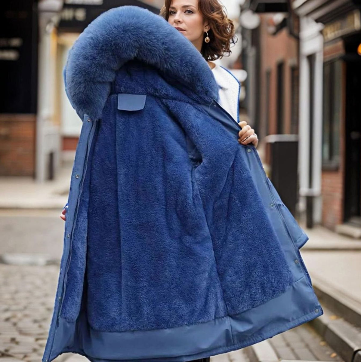 Women's Hooded Waterproof Parka With Drawstring Waist