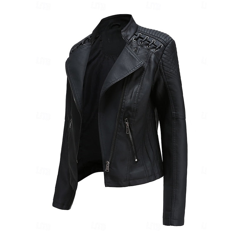 Women's Figure-Following Classic Biker Jacket